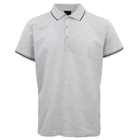 Men's Unisex Polo Shirts Basic Plain Breathable Tops Cotton Cascual Sport Shorts, Light Grey, XL