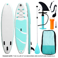 300x76x15CM Stand Up Paddle SUP Inflatable Surfboard Paddleboard W/ Accessories & Backpack - 09G-White/Blue