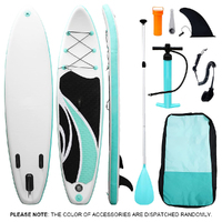 300x76x15CM Stand Up Paddle SUP Inflatable Surfboard Paddleboard W/ Accessories & Backpack - 14GK-Black/White/Blue
