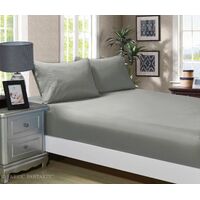 1000TC Ultra Soft Fitted Sheet & Pillowcase Set - King Single Size Bed - Grey