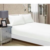 1000TC Ultra Soft Fitted Sheet & Pillowcase Set - Single Size Bed - White