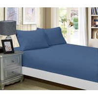 1000TC Ultra Soft Fitted Sheet & Pillowcase Set - Single Size Bed - Greyish Blue