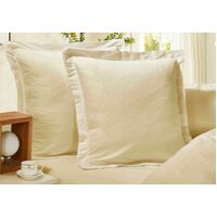 1000TC Premium Ultra Soft European Pillowcases 2-Pack Yellow Cream
