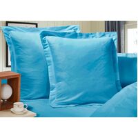 1000TC Premium Ultra Soft European Pillowcases 2-Pack Light Blue