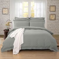 1000TC Tailored King Size Grey Duvet Quilt Cover Set