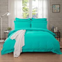 1000TC Tailored King Size Teal Duvet Quilt Cover Set
