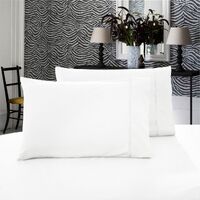 1000TC Premium Ultra Soft King size Pillowcases 2-Pack - White