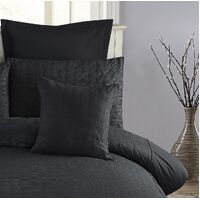1000TC Premium Ultra Soft Seersucker Cushion Covers - 2 Pack - Black