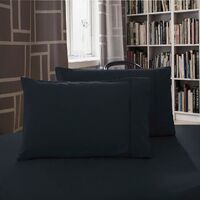 1000TC Premium Ultra Soft Queen size Pillowcases 2-Pack - Black