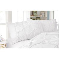 Diamond Pintuck Premium Ultra Soft Queen size Pillowcases 2-Pack -White