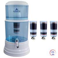 Aimex 20L Benchtop Water Purifier Dispenser Maifan Stone with 3 X 8 Stage Fluoride Filters