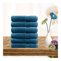 6 piece ultra light cotton face washers in teal