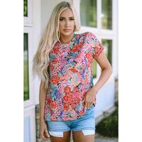 Azura Exchange Floral Print Slim Fit T-Shirt - L