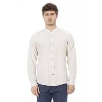 Mandarin Collar Regular Fit Shirt with Button Closure M Men