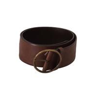 Authentic Dolce & Gabbana Leather Belt with Engraved Logo Buckle 90 cm Women
