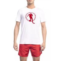 Graphic Print T-shirt with Back Logo S Men