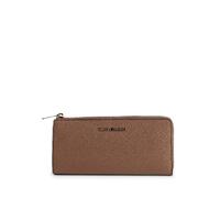 Leather Three Quarter Zip Wallet - One Size