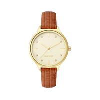 Gold Rhinestone Fashion Wristwatch with Quartz Movement One Size Women