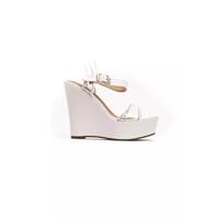 Transparent Band Wedge Sandal with Ankle Strap and Platform 38 EU Women