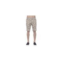 Patterned Mens Bermuda Shorts with Hook and Zip Closure W48 US Men