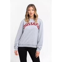 Oversized Round-neck Sweatshirt with Maxi Lettering XS Women