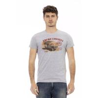 Short Sleeve Round Neck T-shirt with Front Print XL Men