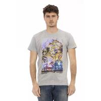 Short Sleeve T-shirt with Round Neck and Front Print 2XL Men