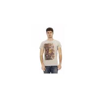 Round Neck Short Sleeve T-shirt with Front Print 2XL Men