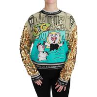 Dolce & Gabbana Crewneck Pullover Sweater with Year of the Pig Motive 36 IT Women