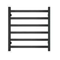 Premium Matte Black Towel Rack - 6 Bars, Square Design, AU Standard, 650x620mm Wide