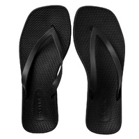 ARCHLINE Breeze Arch Support Orthotic Thongs Flip Flops Arch Support - Black - 37 EUR (Womens 6US)