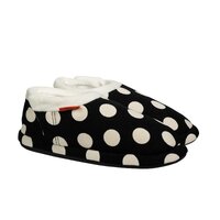 ARCHLINE Orthotic Slippers CLOSED Arch Scuffs Pain Moccasins Relief - Black/White Polka Dots - EUR 36 (Womens 5 US)