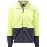 HI VIS Polar Fleece Sherpa Jacket Full Zip Thick Lined  Winter Safety Jumper - Yellow - 3XL