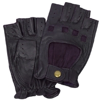 Dents Womens Half Finger Leather Driving Gloves Lashana Racing Button Glove - Large