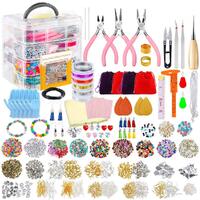 4-layer 2880Pcs Beads Charms Findings Beading Wire Kit For DIY Bracelets Necklace Earrings Deluxe Jewelry Making Supplies Kit