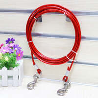 5M Dog Tie Out Cable Leash Lead Tangle Free Outdoor Yard Walking Runing