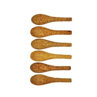 Set of 6 Dinning Coconut wooden Soup Spoons Natural