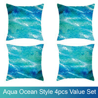 Aqua Ocean Style Cushion Covers 4pcs Pack