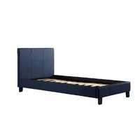 Single PU Leather Bed Frame Blue