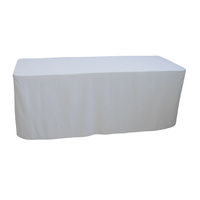 6 Foot White Table Cloth Trestle Cover