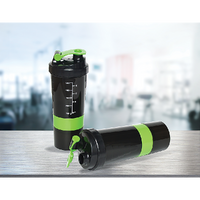 2 x Protein Gym Shaker Premium 3 in 1 Smart Style Blender Mixer Cup Bottle Spider