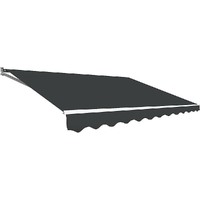 Outdoor Folding Arm Awning Retractable Sunshade Canopy Grey 5.0m x 3.0m