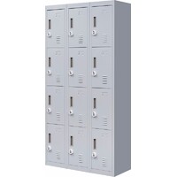3-Digit Combination Lock 12 Door Locker for Office Gym - Light Grey