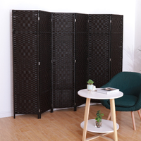 6 Panel Room Divider Screen Privacy Rattan Dividers Stand Fold