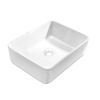 Ceramic Bathroom Basin Vanity Sink Square Above Counter Top Mount Bowl