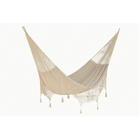 Deluxe Outdoor Cotton Mexican Hammock  in Cream Colour King Size