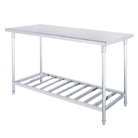 SOGA 150*70*85cm Commercial Catering Kitchen Stainless Steel Prep Work Bench