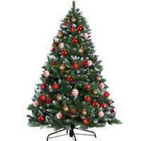 Jingle Jollys 8FT 2.4M Christmas Tree Baubles Balls Xmas Decorations Green Home Decor 1400 Tips Green Snowy