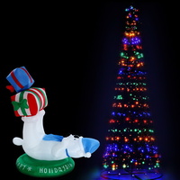 Jingle Jollys 3.6M LED Christmas Tree Inflatable Set Lights Xmas Optic Fibre Decor