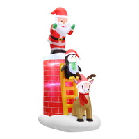 Jingle Jollys 2.4M Christmas Inflatable Santa on Chimney Decorations Outdoor LED
